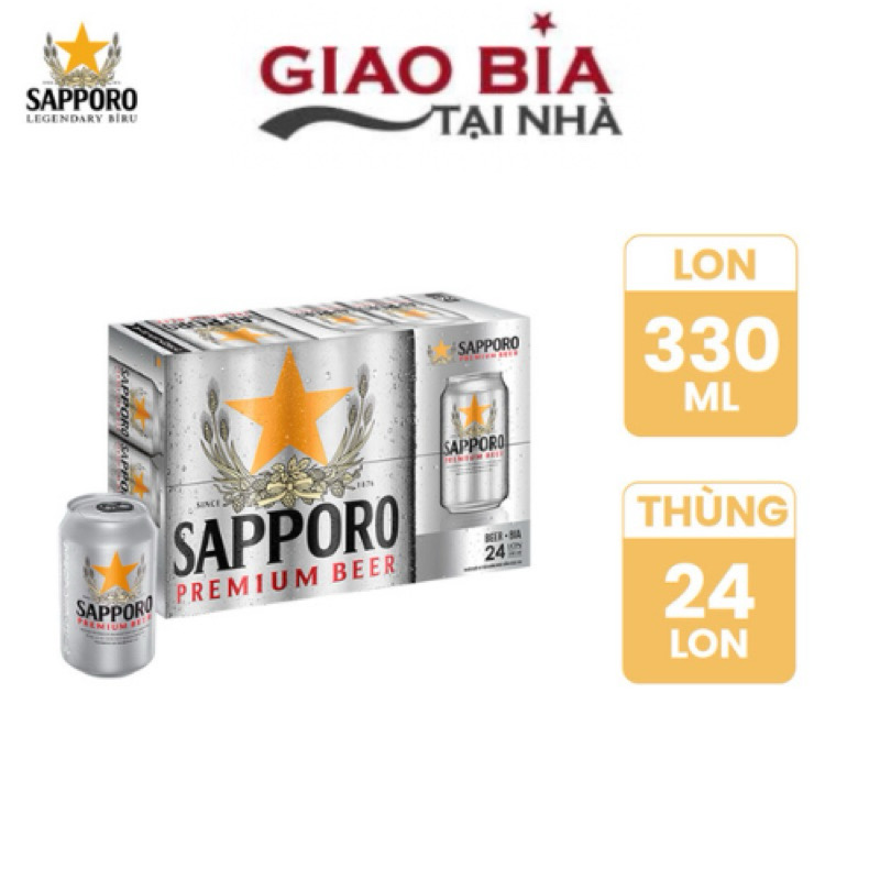 Bia Sapporo Premium Thùng 24 lon 330ml