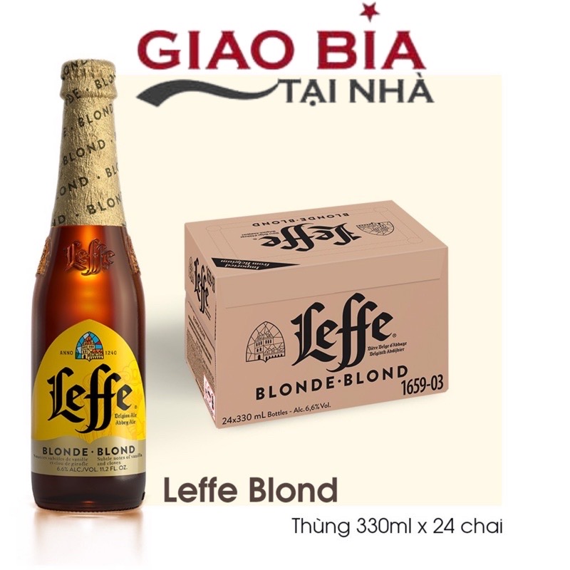 Bia Leffe Blond – Leffe Vàng Thùng 24 Chai 330ml