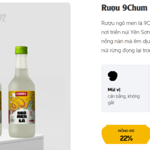 Rượu 9 Chum Ngô Men Lá 360 ml