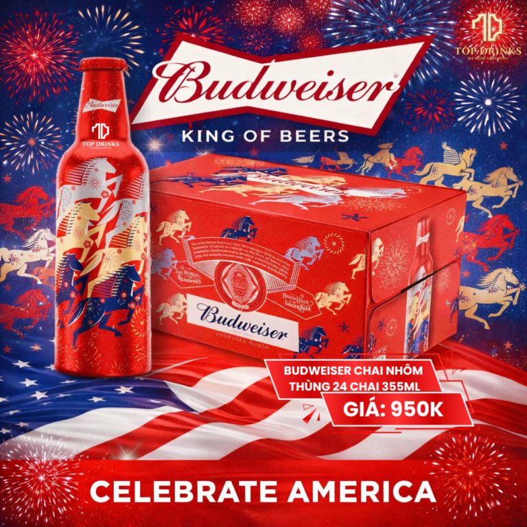 Budweiser chai nhôm 355ml thùng 24 chai