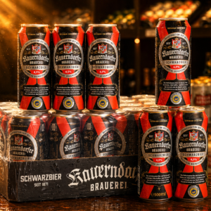 Bia Kauzenhofer Schwarzbier Lon 500ml – Bia đen Đức đậm đà, hậu vị mượt mà đầy cuốn hút
