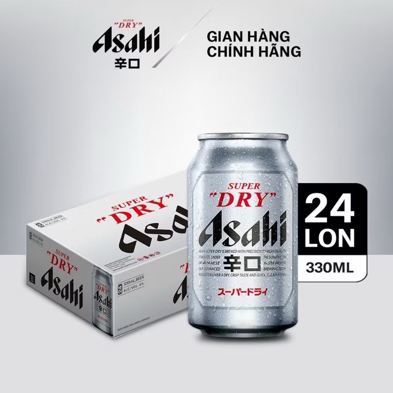 Bia Asahi Super Dry Thùng 24 Lon 330ml – Dòng Bia Nhật Bản Khô Mát Được Yêu Thích Hàng Đầu