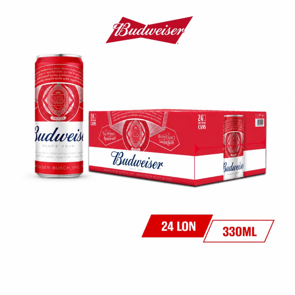 Bia Budweiser 330ml Thùng 24 Lon Tết 2026