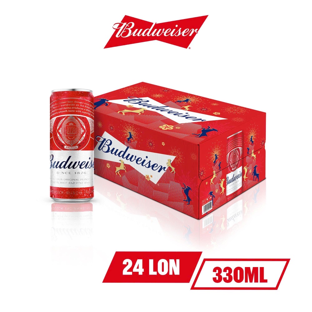 Budweiser Tết 2027 – Thùng 24 Lon 330ml Chính Hãng
