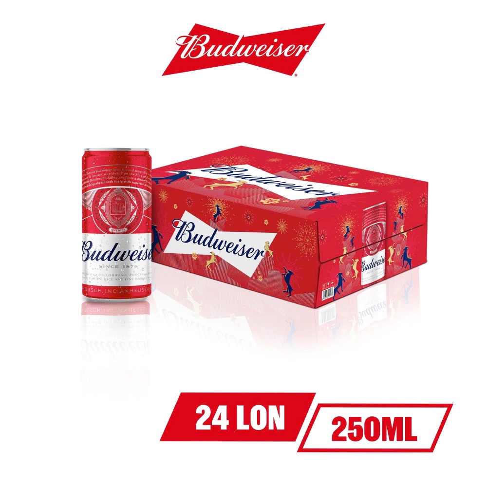 Budweiser Tết 2027 – Thùng 24 Lon 250ml Chính Hãng